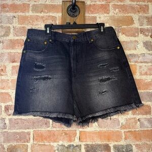 🖤 Sandrine Rose x Free People Denim Cut-Off Shorts Size 31 – Charbon Black – NWT